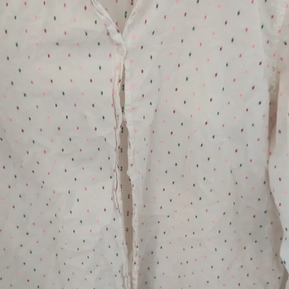 Sundry Anthropologie White Button-Up Polka Dot Size 2 - Picture 5 of 10